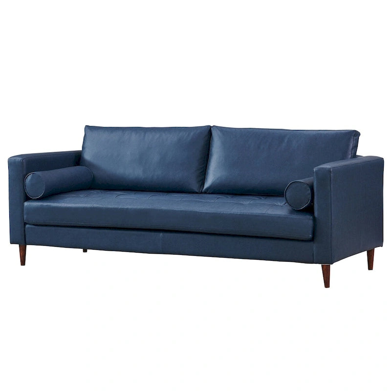 Modern Contemporary Eco Leather Sofa - Sustainable Vegan Faux Leather - High Density Foam - Hardwood Frame