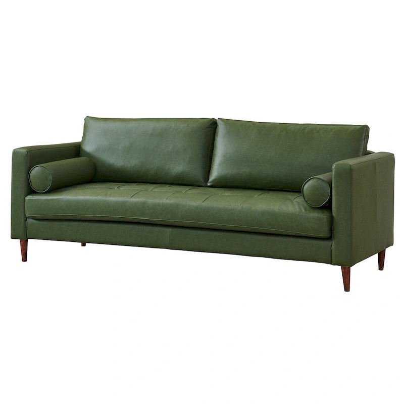 Modern Contemporary Eco Leather Sofa - Sustainable Vegan Faux Leather - High Density Foam - Hardwood Frame