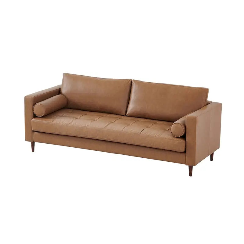 Modern Contemporary Eco Leather Sofa - Sustainable Vegan Faux Leather - High Density Foam - Hardwood Frame