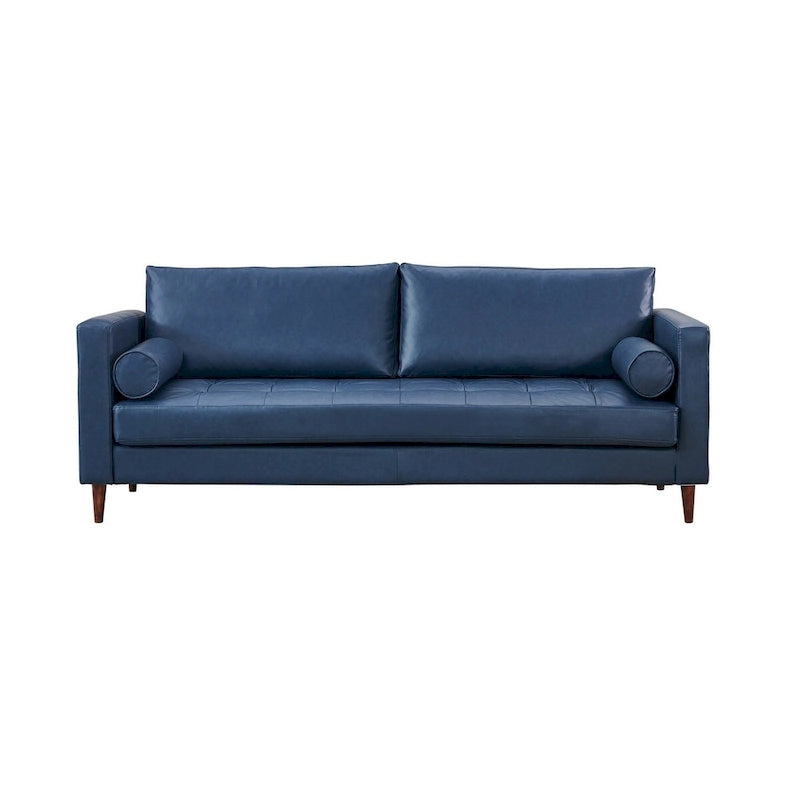 Modern Contemporary Eco Leather Sofa - Sustainable Vegan Faux Leather - High Density Foam - Hardwood Frame