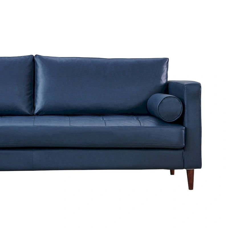 Modern Contemporary Eco Leather Sofa - Sustainable Vegan Faux Leather - High Density Foam - Hardwood Frame
