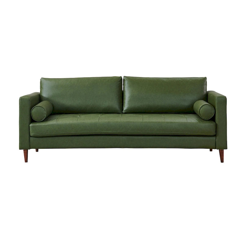 Modern Contemporary Eco Leather Sofa - Sustainable Vegan Faux Leather - High Density Foam - Hardwood Frame