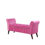 25 In. Collette Tufted Storage Bench with Armrest