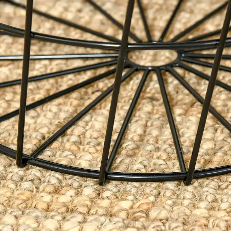 Round Nesting Tables Set of 2 - Removable Top Storage - MDF Wood Metal - 17.25" & 15" - Living Room Bedroom