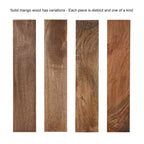 Round Side Table - 2-Tier - Mango Wood - Stainless Steel Legs - 19"W x 19"D x 24.5"H - Modern Boho