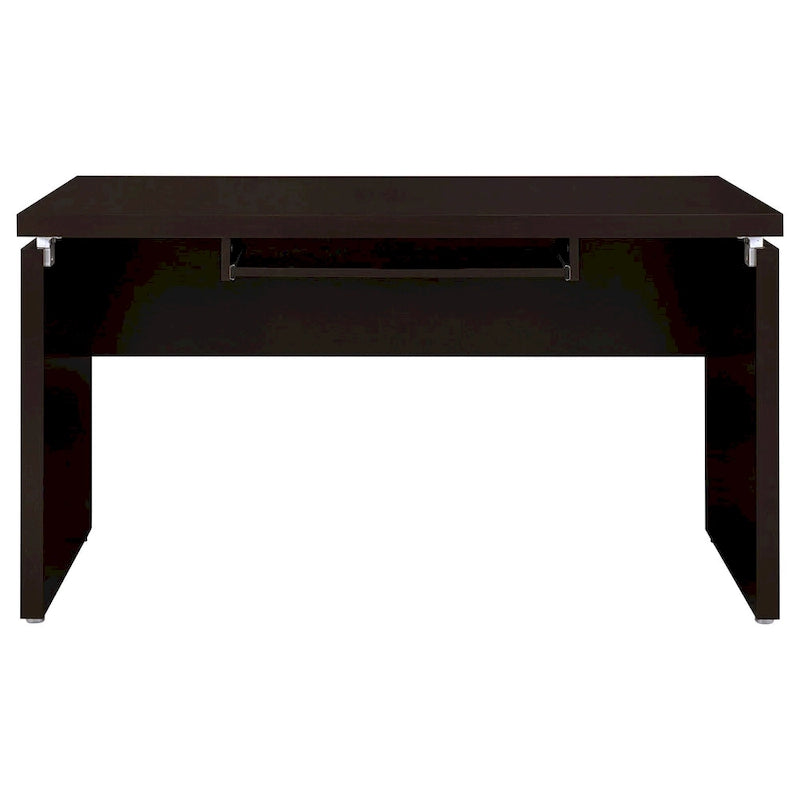 83 Inch L-Shaped Computer Desk with Slide Out Keyboard Tray, Solid Wood Office Desk, Cappuccino Brown, 67x82.75x30.75 Inches