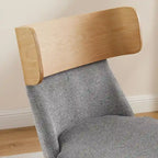 Wood & Fabric Swivel Desk Chair - Rubberwood Frame - Armless  - Home Office