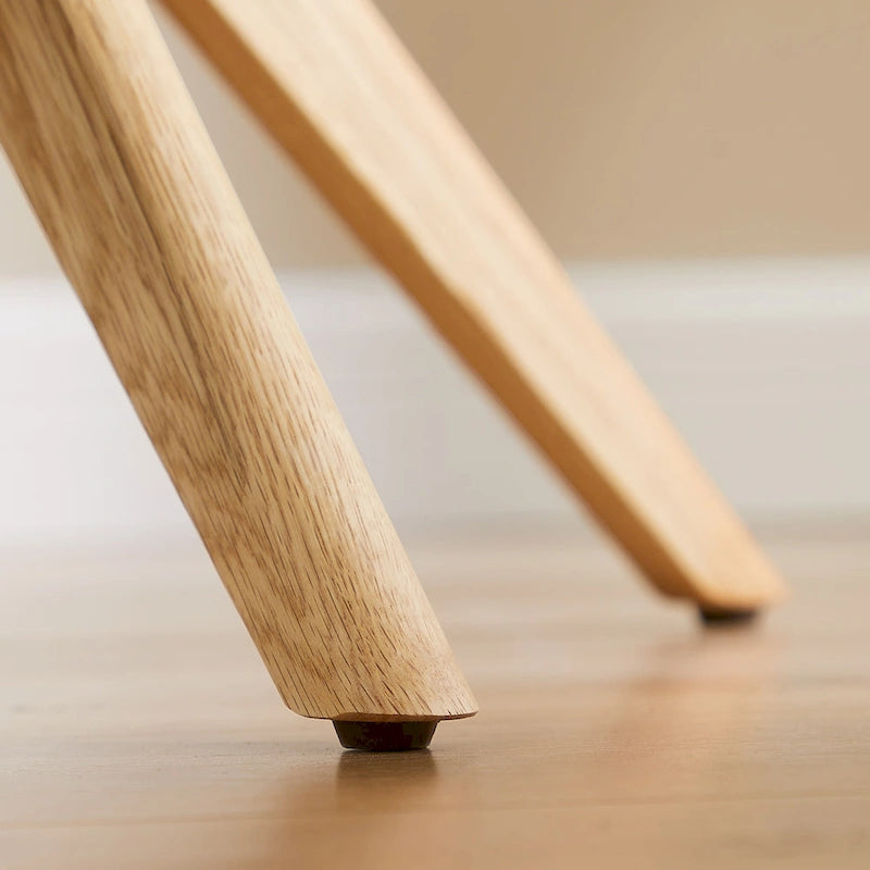 Wood & Fabric Swivel Desk Chair - Rubberwood Frame - Armless  - Home Office