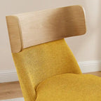 Wood & Fabric Swivel Desk Chair - Rubberwood Frame - Armless  - Home Office