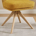 Wood & Fabric Swivel Desk Chair - Rubberwood Frame - Armless  - Home Office