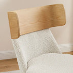 Wood & Fabric Swivel Desk Chair - Rubberwood Frame - Armless  - Home Office