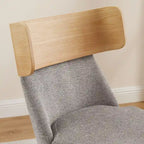 Wood & Fabric Swivel Desk Chair - Rubberwood Frame - Armless  - Home Office