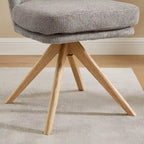 Wood & Fabric Swivel Desk Chair - Rubberwood Frame - Armless  - Home Office
