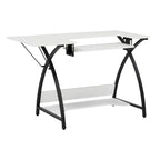 Sewing Craft Table - Metal Frame MDF Top - Adjustable Platform - 45.5"W x 23.5"D x 30"H - Office Hobby Room