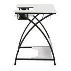 Sewing Craft Table - Metal Frame MDF Top - Adjustable Platform - 45.5"W x 23.5"D x 30"H - Office Hobby Room
