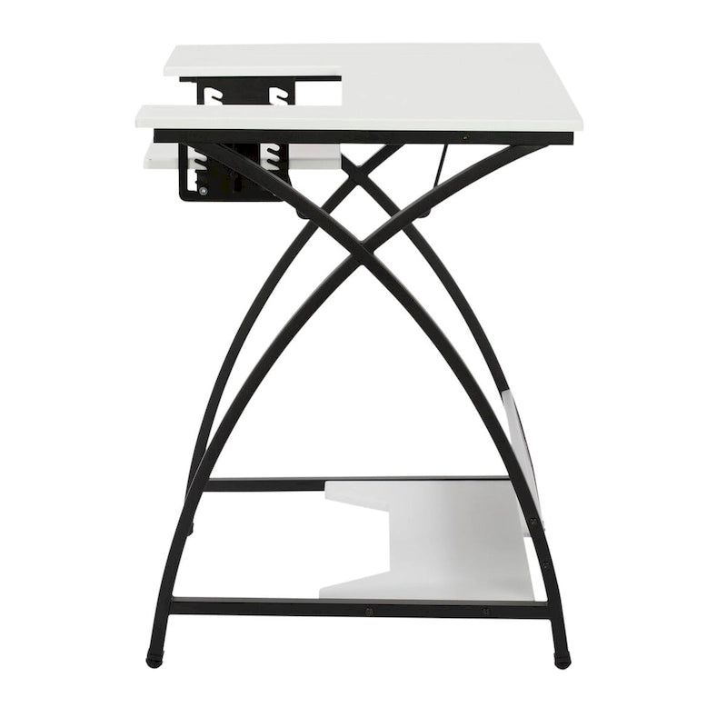 Sewing Craft Table - Metal Frame MDF Top - Adjustable Platform - 45.5"W x 23.5"D x 30"H - Office Hobby Room