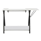 Sewing Craft Table - Metal Frame MDF Top - Adjustable Platform - 45.5"W x 23.5"D x 30"H - Office Hobby Room