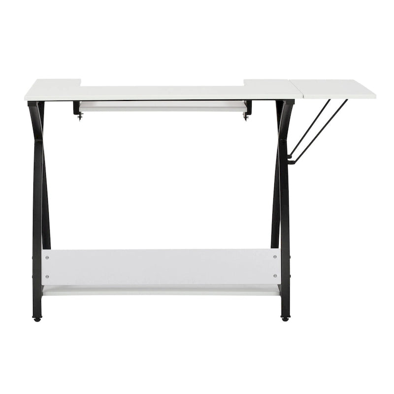 Sewing Craft Table - Metal Frame MDF Top - Adjustable Platform - 45.5"W x 23.5"D x 30"H - Office Hobby Room