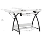 Sewing Craft Table - Metal Frame MDF Top - Adjustable Platform - 45.5"W x 23.5"D x 30"H - Office Hobby Room