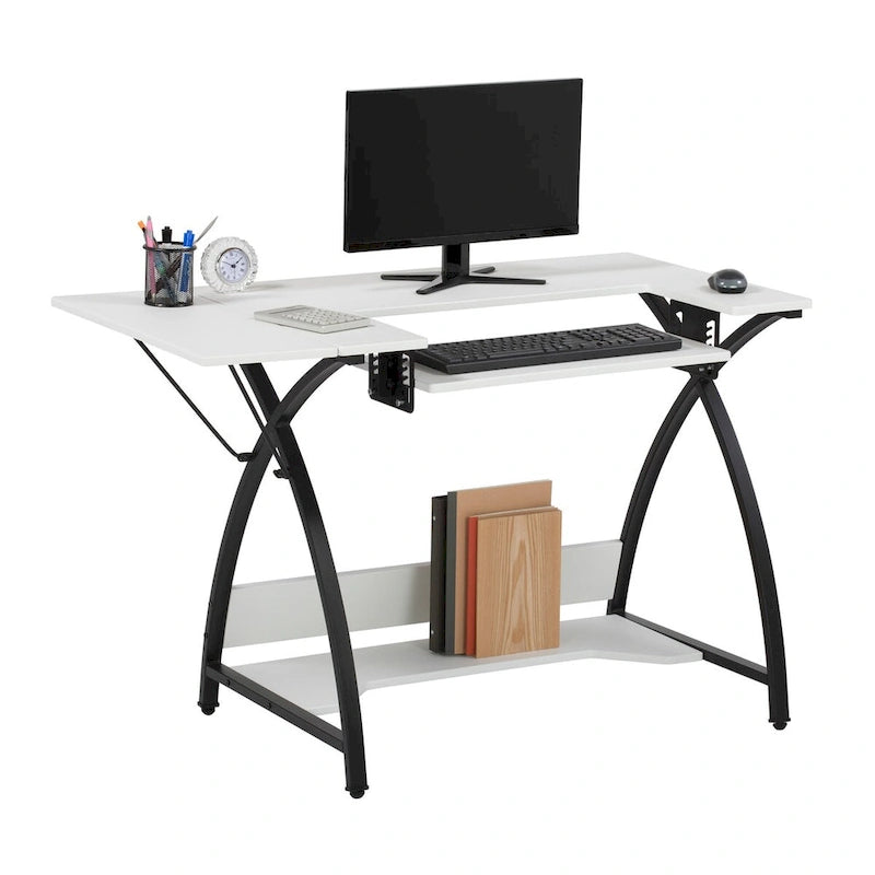 Sewing Craft Table - Metal Frame MDF Top - Adjustable Platform - 45.5"W x 23.5"D x 30"H - Office Hobby Room