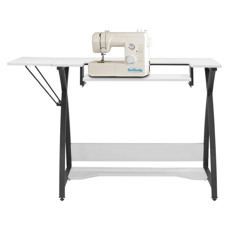 Sewing Craft Table - Metal Frame MDF Top - Adjustable Platform - 45.5"W x 23.5"D x 30"H - Office Hobby Room