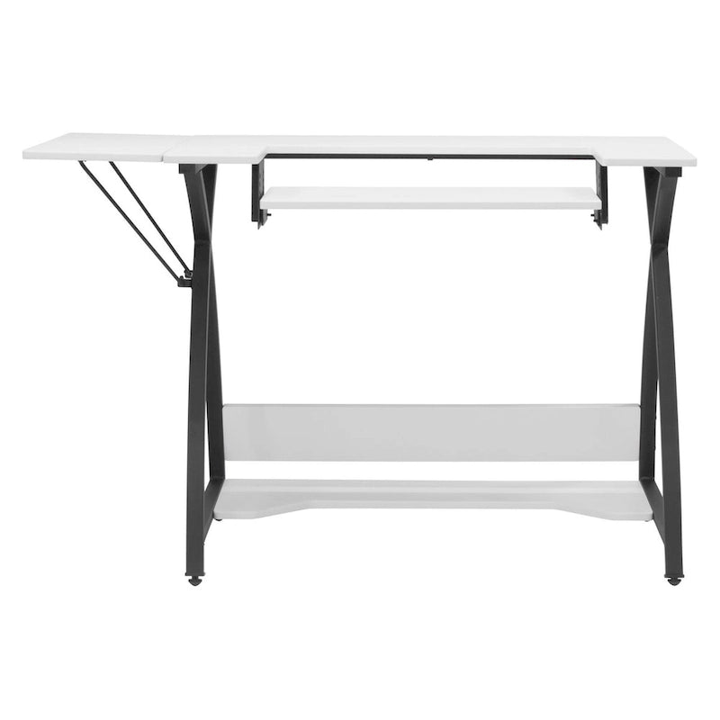 Sewing Craft Table - Metal Frame MDF Top - Adjustable Platform - 45.5"W x 23.5"D x 30"H - Office Hobby Room