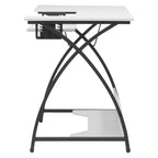 Sewing Craft Table - Metal Frame MDF Top - Adjustable Platform - 45.5"W x 23.5"D x 30"H - Office Hobby Room