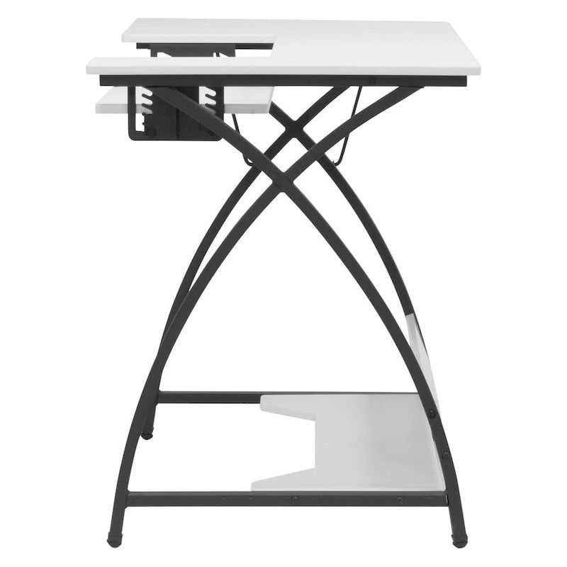 Sewing Craft Table - Metal Frame MDF Top - Adjustable Platform - 45.5"W x 23.5"D x 30"H - Office Hobby Room