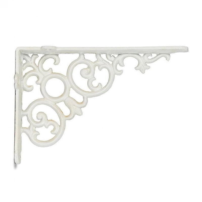 Set Of 2 Antique White Filigree Bracket