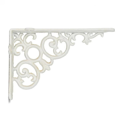 Set Of 2 Antique White Filigree Bracket