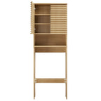 Over the Toilet Storage Cabinet Mid-Century Modern with Soft-Close Doors Adjustable Shelves Bathroom Organizer