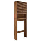 Over the Toilet Storage Cabinet Mid-Century Modern with Soft-Close Doors Adjustable Shelves Bathroom Organizer