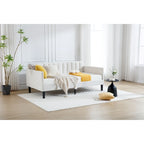 Modern Twin Daybed with Ribbed Tufted Backrest - Upholstered - 78.7"W x 43.5"D x 33"H - No Box Spring