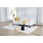 Modern Twin Daybed with Ribbed Tufted Backrest - Upholstered - 78.7"W x 43.5"D x 33"H - No Box Spring