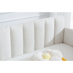 Modern Twin Daybed with Ribbed Tufted Backrest - Upholstered - 78.7"W x 43.5"D x 33"H - No Box Spring