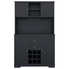 Farmhouse Coffee Bar Cabinet 47" - Wine Storage Buffet with Drawers Shelves Glass Racks - Kitchen Sideboard