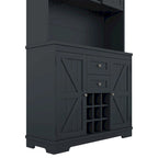 Farmhouse Coffee Bar Cabinet 47" - Wine Storage Buffet with Drawers Shelves Glass Racks - Kitchen Sideboard