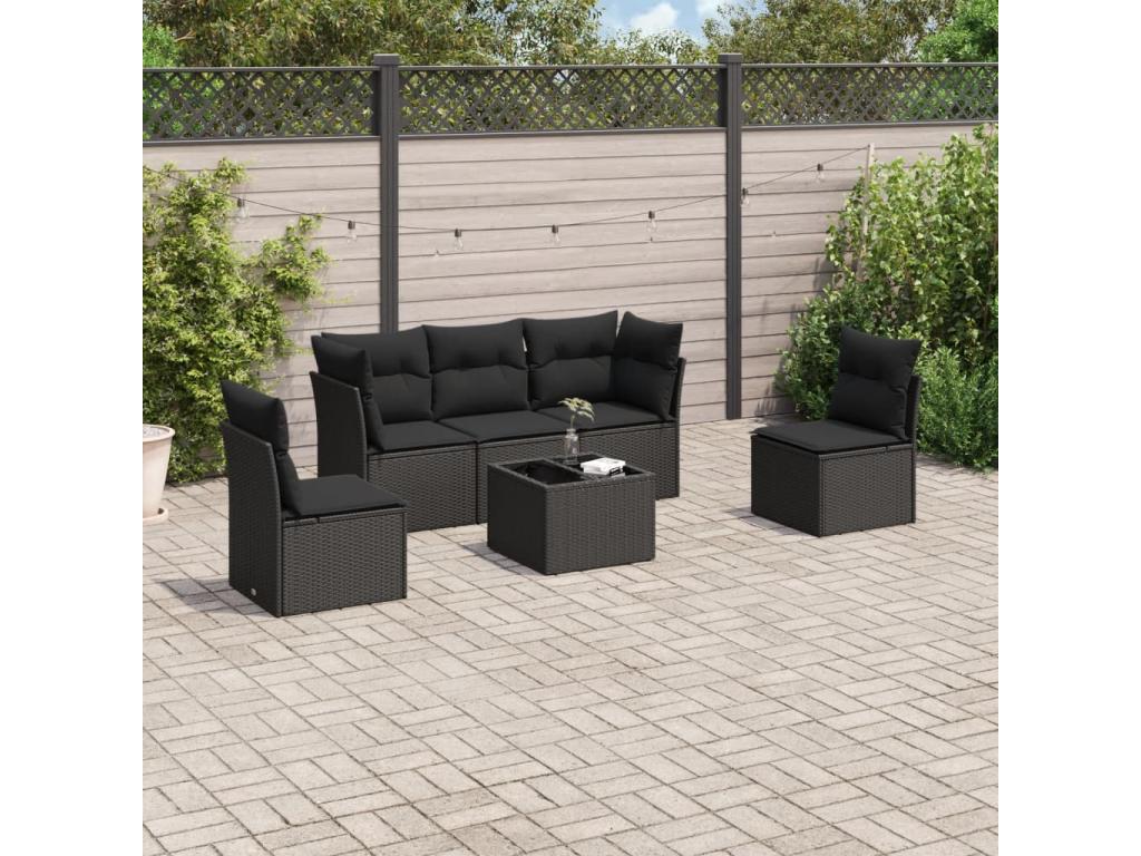 Black Woven Resin Wicker Outdoor Furniture Set - dlz1766571647642