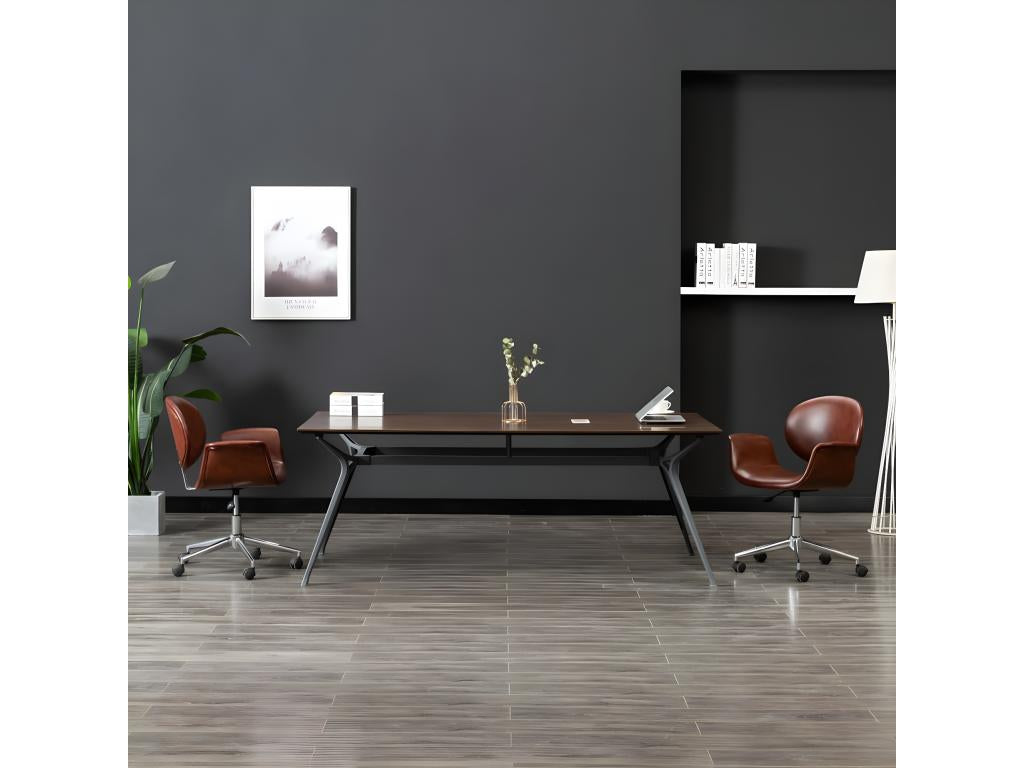 Brown Faux Leather Chair