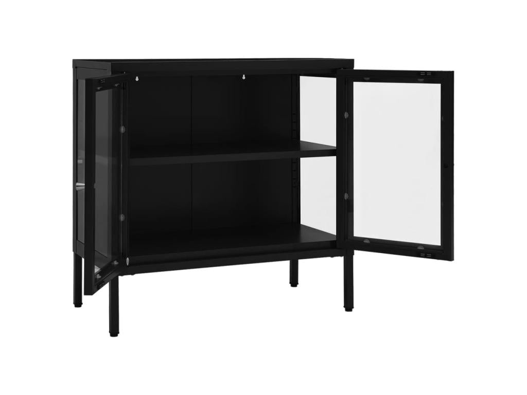 Black Glass Sideboard, 70 x 35 x 70 cm