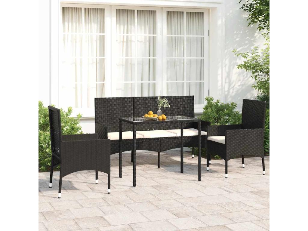 Black Woven Resin Wicker Outdoor Furniture Set - dlz1766571500982