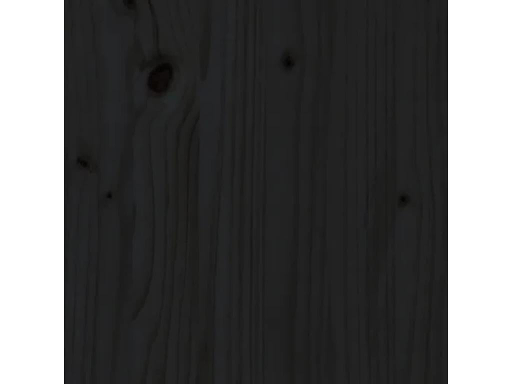 Black Solid Wood Bed, 106 x 4 x 100 cm