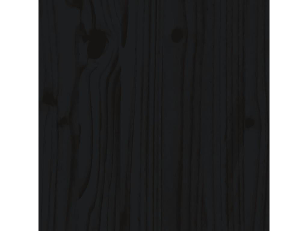 Black Pine Wood Bed, 119.5 x 40 x 39 cm