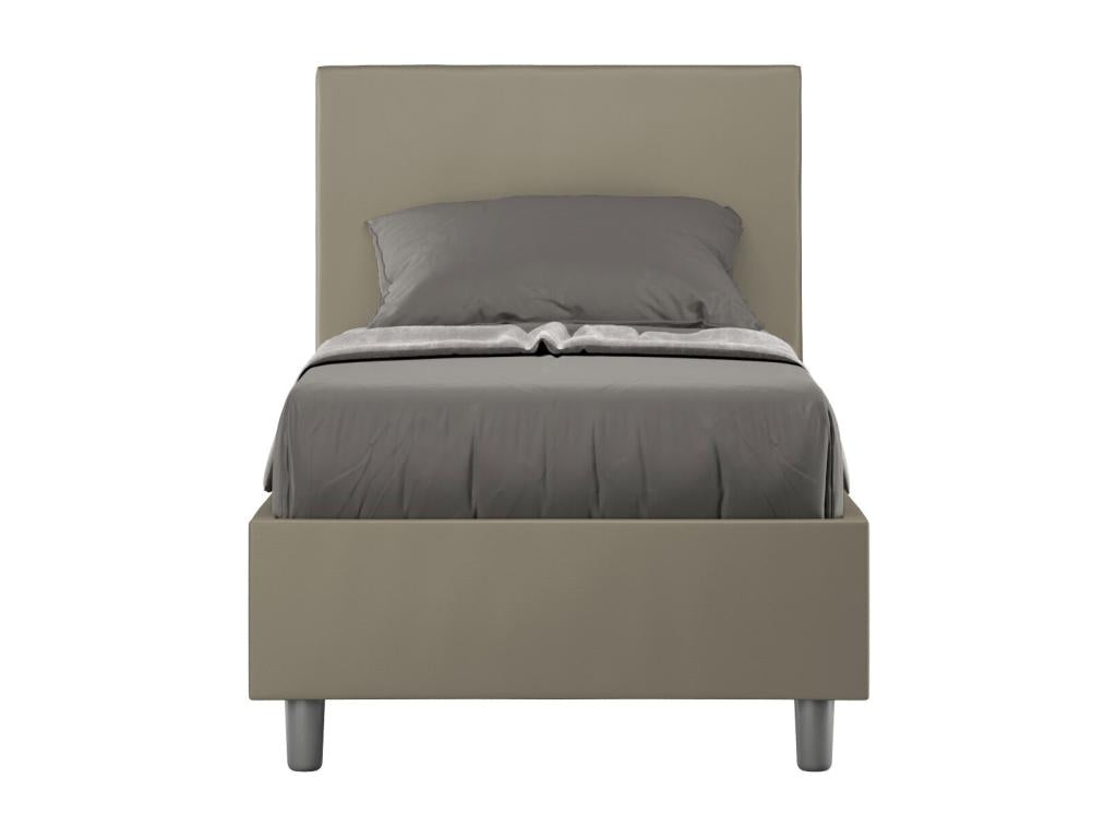 Brown Leather Bed, 80 x 210 cm