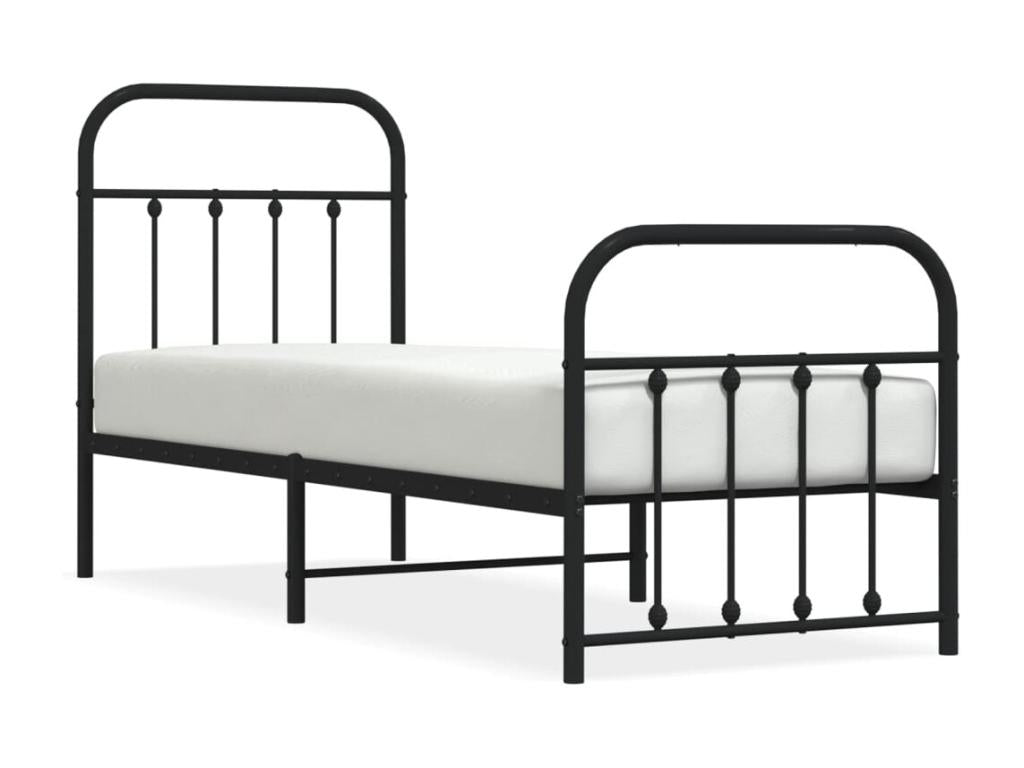 Black Metal Bed Frame, 75 x 190 cm