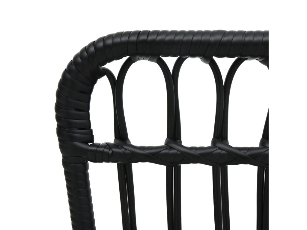 Black Woven Resin Wicker Chair