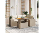 Beige Woven Resin Wicker Outdoor Furniture Set - dlz1766571987997