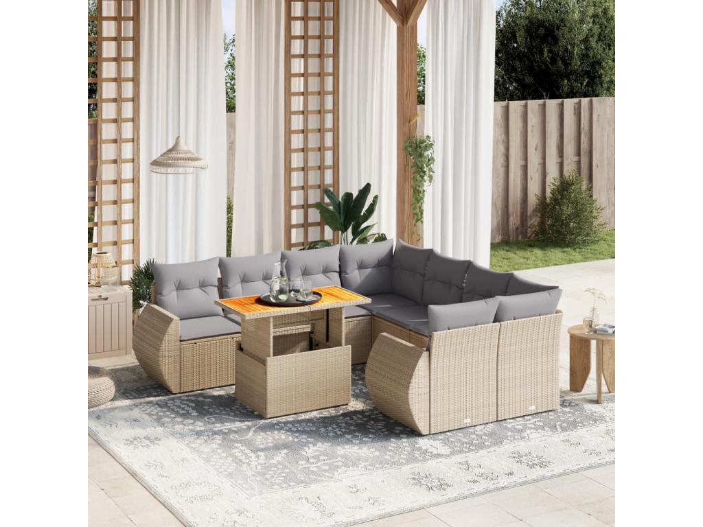 Beige Woven Resin Wicker Outdoor Furniture Set - dlz1766571683935