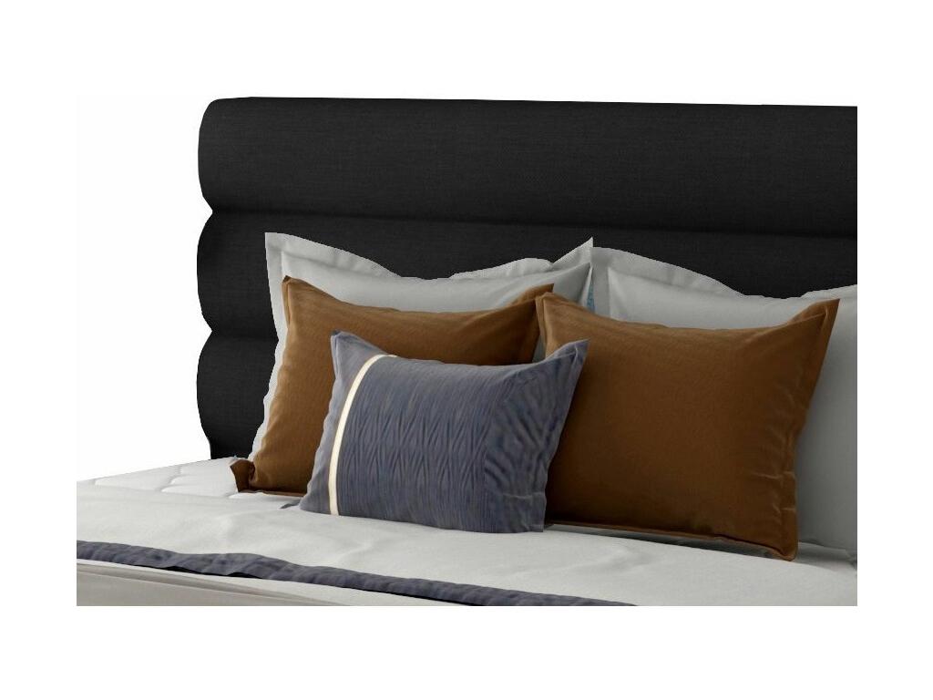 Black Fabric Bed, 160 x 200 cm