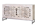 White Metal Sideboard, 80 x 38 x 150 cm